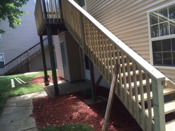 Replacement of old deck and steps on second floor condo Hampton, VA 