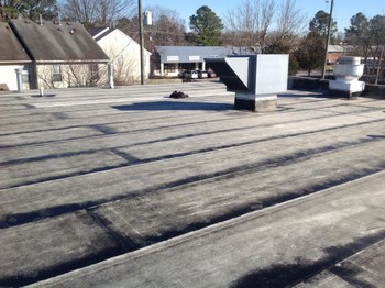 New rubber roof at the tidemill shopping center in Hampton Va